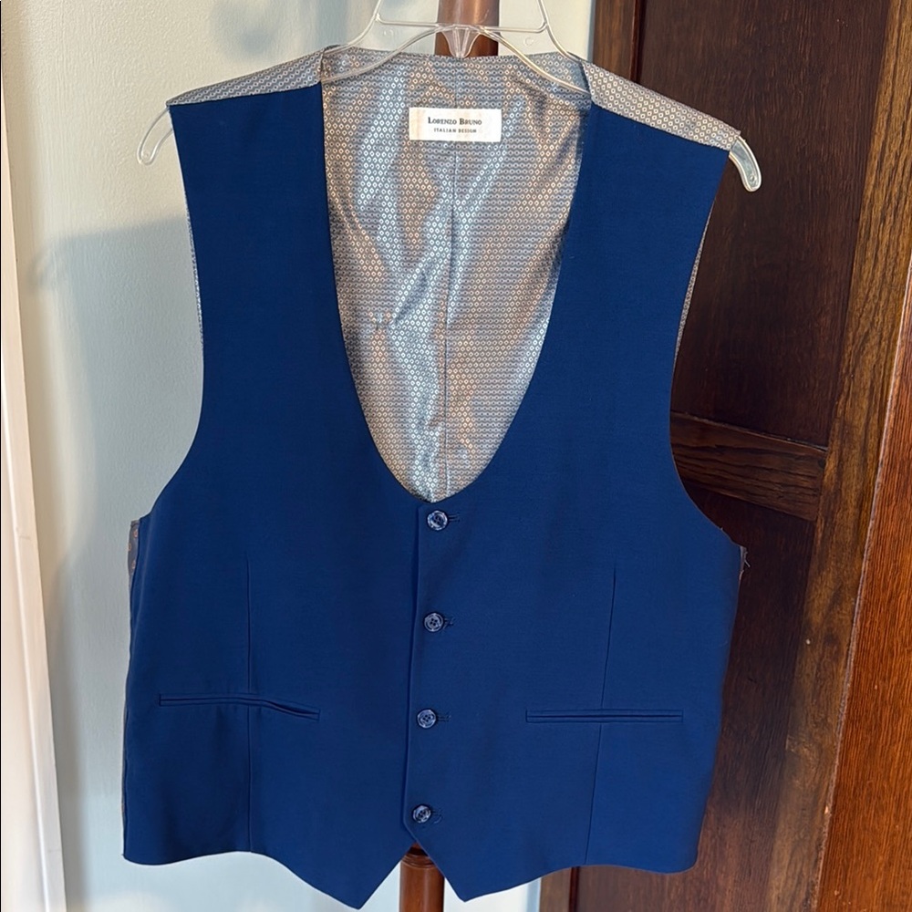 Men's Blue Vest by Lorenzo Bruno from a 44S suit